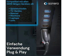 Sonero 15m Hdmi 2.0b šviesolaidinis kabelis, 4k Uhd, 18gbps