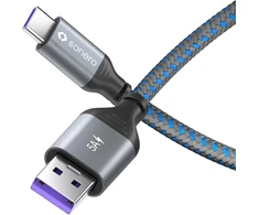 Sonero Usb-c į Usb-a įkrovimo laidas, 2m, 5v/5a, pilkai-mėlynas