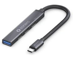 Sonero Usb-c šakotuvas, 4 prievadai, 1x Usb 3.2, 3x Usb 2.0, 0.5m