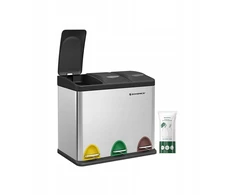 Songmics Rūšiavimo atliekų konteineris Sort, 24 l (3x8 l), plieno