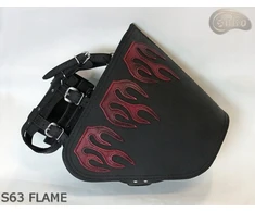 Šoninė odinė motociklo krepšys S63 Flame su laikikliu H-d Softail Sako