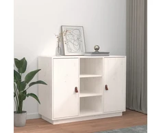 Šoninė spintelė, balta, 100x40x75cm, pušies medienos masyvas