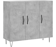 Šoninė spintelė, betono pilka, 90x34x80cm, apdirbta mediena