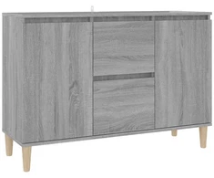 Šoninė spintelė, pilka ąžuolo, 101x35x70cm, apdirbta mediena