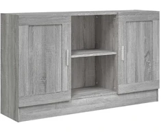 Šoninė spintelė, pilka ąžuolo, 120x30,5x70cm, apdirbta mediena