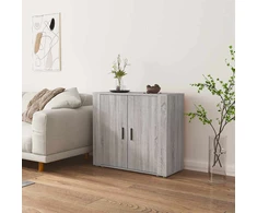 Šoninė spintelė, pilka ąžuolo, 80x33x70cm, apdirbta mediena