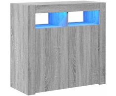 Šoninė spintelė su LED apšvietimu, pilka ąžuolo, 80x35x75cm