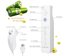 Sonviee Nuotolinio valdymo pultas, skirtas Wii su Nunchuck valdikliu, pakaitinis nuotolinio valdymo pultas, skirtas Wii su silikoniniu dėklu ir riešo dirželiu, be Motion Plus