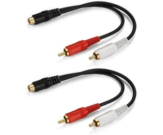 Sooiiyu 3.5 mm female į 2 rca male stereo audio rca į jack adapteris, audio kabelio jack 3.5 mm į rca adapteris, skirtas išmaniesiems telefonams, planšetiniams kompiuteriams, automobilių radijoms, garsiakalbiams, mp3, televizoriams, dvd, 2 vnt.