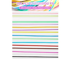 Sosaluk 200 vnt. scoobie doo juostelių rinkinys, 20 spalvų scoobydoo kaspinai rankdarbiams, apyrankėms, kaklo papuošalams, raktų pakabukams, užsegimo juostelių rinkinys su raktų pakabuku ir kabliukais