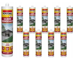 Soudal 10 x Patvarus universalus silikoninis hermetikas baltas 280ml