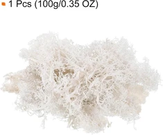 Sourcing Map 100g dirbtinės samanos - natūralios konservuotos samanos amatų menui, gėlių "pasidaryk pats" projektams, sienoms, vestuvėms, sodui, terariumo dekoravimui (baltos)