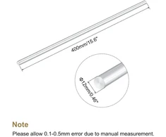 Sourcing map 12 mm skersmens apvalus aliuminio strypas, 400 mm ilgio, sukimo strypo medžiaga "pasidaryk pats"