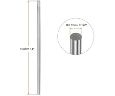 Sourcing map 15vnt. apvalių strypų 3.1mm x 100mm greitapjovio plieno (hss) tekinimo staklių strypai "pasidaryk pats" rankinis įrankis tekinimui, frezavimui, gręžimui ir sriegimui