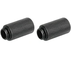 Sourcing map 2 x vyriškas-moteriškas prailgintuvas G1/4 x 30 mm vandens aušinimui, juodas