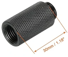 Sourcing map 2 x vyriškas-moteriškas prailgintuvas G1/4 x 30 mm vandens aušinimui, juodas