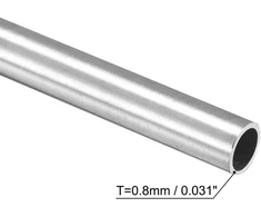Sourcing map 3 vnt. nerūdijančio plieno vamzdis, 8 mm x 0,8 mm x 300 mm, apvalus vamzdis, nerūdijantis plienas V2a nerūdijančio plieno apvalus vamzdis, Wst 1.4301 tarpinės įvorės, 304 vamzdis, apvalus profilis turėklams, laiptams