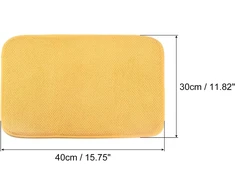 Rankšluostis Sourcing map 40 x 30 cm mikropluošto indų džiovinimo kilimėlis, skirtas indaplovėms, virtuvės stalviršių kilimėliai, greitai džiūstantis indų džiovinimo padėklas, geltonas