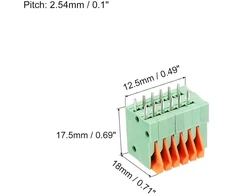 Sourcing map 5 vnt. Pcb spyruoklinė gnybtų bloko jungtis Kf141v 150v 2a 2.54mm 6 pozicijų grandinėms, elektronikai, kompiuteriams