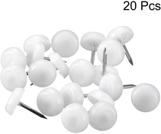 Sourcing map baldų kojelių vinys, skirtos kėdžių ir stalų kojų apsaugai, plastikinės, 12 mm skersmens, baltos spalvos, 20 vnt.