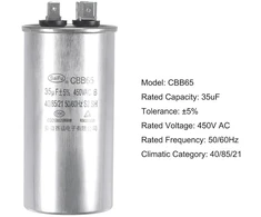 Sourcing map darbinis kondensatorius apvalus cbb65 35uf 35mfd 450v ac 40/85/21 aliuminio korpusas su jungtimi oro kondicionavimo kompresoriaus varikliui