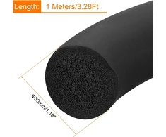 Sourcing map putos gumos oro sandarinimo juosta, 30 mm (1,18 colio) skersmens x 1 metras (3,28 pėdos) ilgio, apvali epdm vientisa guma triukšmui, smūgiams ir trinčiai mažinti
