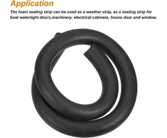 Sourcing map putos gumos oro sandarinimo juosta, 30 mm (1,18 colio) skersmens x 1 metras (3,28 pėdos) ilgio, apvali epdm vientisa guma triukšmui, smūgiams ir trinčiai mažinti