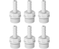 Sourcing map pvc žarnos jungtis, 6 mm arba 15/64 colio su užkarpa x 3/8 colio g kištukas, vamzdis, žarnos antgalis, vandens jungties prailginimas, 6 vnt.