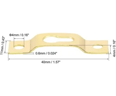 Sourcing map skylės formos pakabinimo plokštelė 40 mm x 11 mm rėmo kabliukas su varžtais auksinės spalvos 50 vnt.