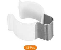 Sourcing map T8 U formos laikikliai Led šviestuvų juostų spaustukai vamzdžių spaustukai nerūdijančio plieno Led juostų spaustukai vamzdžių spaustukai fluorescencinių lempų laikikliams balti, 12 vnt.