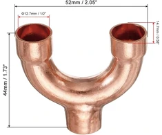 Sourcing map Tee Y formos varinė suvirinimo siūlės skirstomoji sraigtinė jungtis 12.7 mm 1/2 colio, 2 vnt.