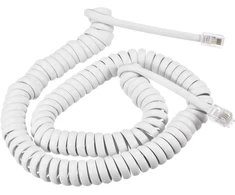 Sourcing map telefono ragelio laidas 4p4c 7m spiralinis laidas laidiniams telefonams, baltas