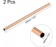 Ventiliatorius Sourcing map varinis apvalus vamzdis 8 mm išorinis skersmuo 0,25 mm sienelės storis 200 mm ilgio vamzdis, 2 vnt.