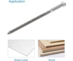 Sourcing map varžtai su šešiabriaune galvute m8 x 150 mm, 304 nerūdijančio plieno, savaime įsisriegiantys varžtai, 5 vnt.