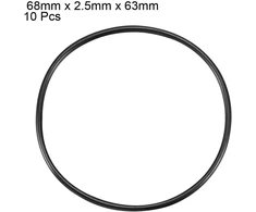 Sourcingmap 10 vnt. 68 x 2.5 x 63 mm mechaniniai juodi nbr o žiedai alyvos sandarinimo poveržlės