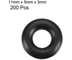 Sourcingmap® 200 11x5x3 mm guminis o žiedas sandarinimo poveržlė juoda vandens žarna