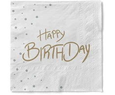 Sovie Horeca Servetėlės "happy Birthday" (taškai) Šventės vakarėliui 33 x 33 cm, 100 vnt.