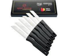 Spar-home® Solingen peilių rinkinys iš 12 dalių - aštrus daržovių peilis, nerūdijantis virtuvinis peilis, vaisių peilis, skutimo peilis, pjaustymo peilis, universalus peilis (juodas-12)