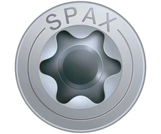 Spax T-star Plus medsraigtis medžiui, įleidžiama galvutė su frezavimo briaunomis, pilnai sriegtas, cut point mm A3j, 1201010803505