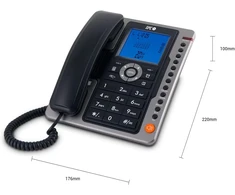 Spc Office Pro stacionarus telefonas su dideliu apšviestu ekranu, maitinamas baterijomis, 7 atminties lizdai, skambintojo Id ir laisvų rankų įranga - juodas, 124641
