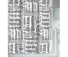 Spiella Spirella "connection" Dušo Užuolaida 180x200cm, Atspari Vandeniui, Juoda/balta