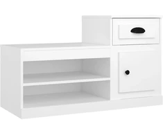 Spintelė batams, baltos spalvos, 100x42x60cm, apdirbta mediena