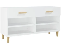 Spintelė batams, baltos spalvos, 102x35x55cm, apdirbta mediena