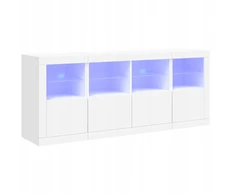 Spintelė su led apšvietimu, balta, 163x37x67 cm