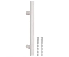Spintelės rankenėlės, 10vnt., sidabrinės, atstumas tarp skylių 96 mm bendras ilgis 150 mm, nerūdijantis plienas