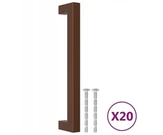 Spintelių rankenėlės, 20 vnt., ruda, 160 mm, nerūdijantis plienas