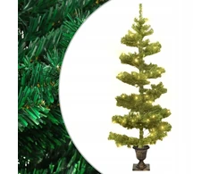 Spiralinė Kalėdų eglutė su lemputėmis ir stovu, žalia, 120 cm, Pvc