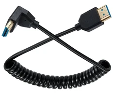 Spiralinis kabelis, 8k Hdmi 2.1 versijos kabelis, Ultra Hd Hdmi jungtis iš tėčio į tėtį prailginimo kabelis, 90 laipsnių kampu aukštyn Hdmi 48gbps kabelis palaiko 8k@60hz, 4k@120hz monitoriui