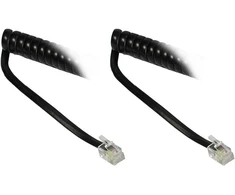 Spiralinis telefono ragelio laidas Rj10 (4p4c), 5m, juodas