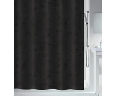 Spirella Peleninis užuolaida nuo pelėsio, antibakterinė, skalbiama, vandeniui atspari, poliesteris, 180 x 200 cm, juoda, Georges Noir, 180 x 200 cm